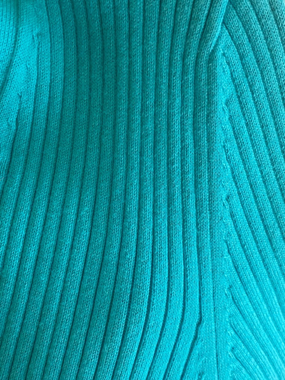Talbots Turquoise Ribbed V-Neck Button Cardigan - Picture 5 of 5